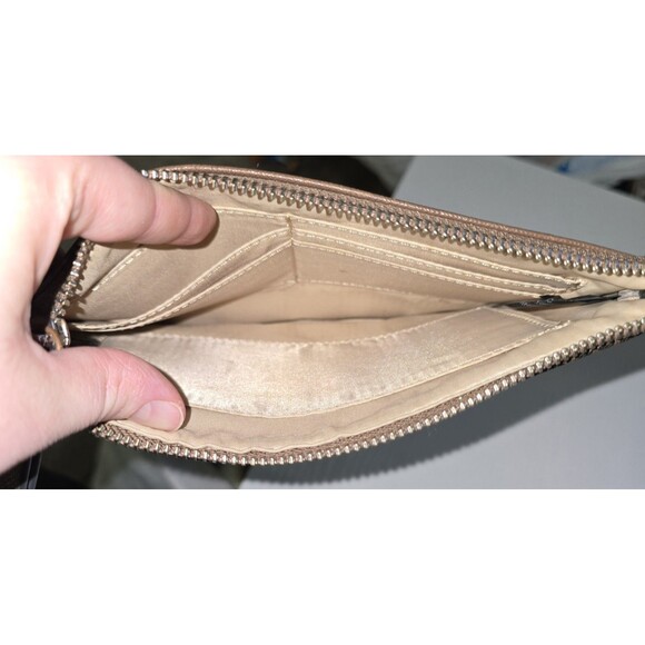 Guess Los Angeles Wristlet Faux Leather Brown Logo Print Women's - Picture 4 of 6